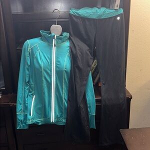 Tangerine Teal and Black Women's Top